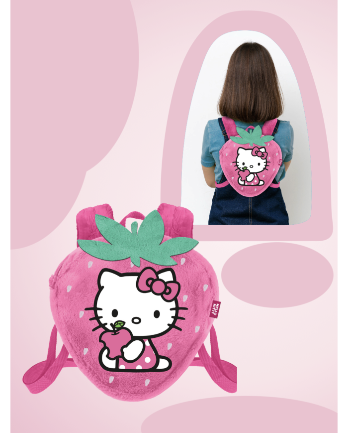 HELLO KITTY - Fraise - Mini Sac à dos Fourrure '25x22x12cm'