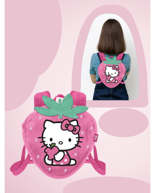 HELLO KITTY - Fraise - Mini Sac à dos Fourrure '25x22x12cm'