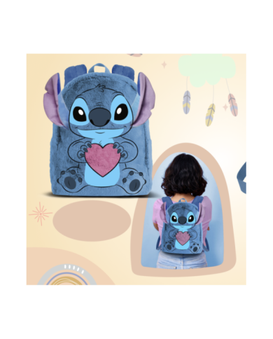 STITCH - Love - Mini Sac à dos Fourrure '25x21x12cm'