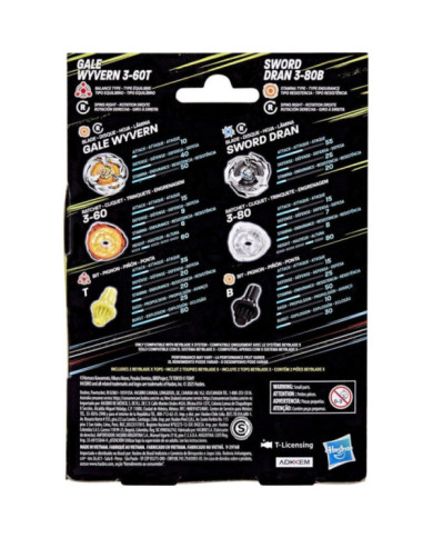 BEYBLADE X - Gale Wyvern 3-60T & Sword Dran 3-80B Dual Pack