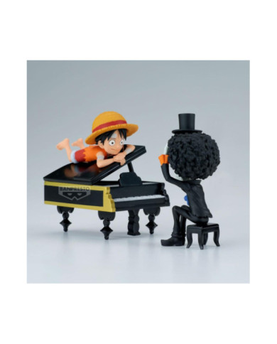 ONE PIECE - Luffy & Brook - Figurine WCF Log Stories 8cm