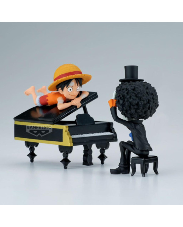 ONE PIECE - Luffy & Brook - Figurine WCF Log Stories 8cm