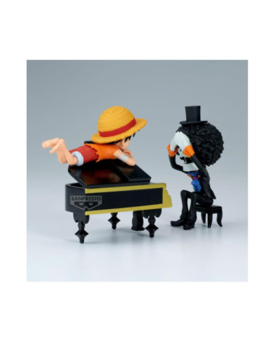 ONE PIECE - Luffy & Brook - Figurine WCF Log Stories 8cm
