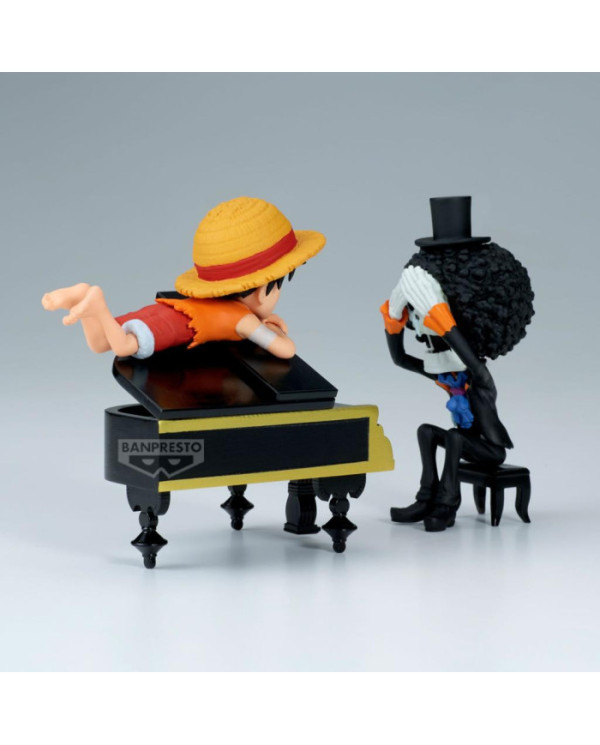 ONE PIECE - Luffy & Brook - Figurine WCF Log Stories 8cm