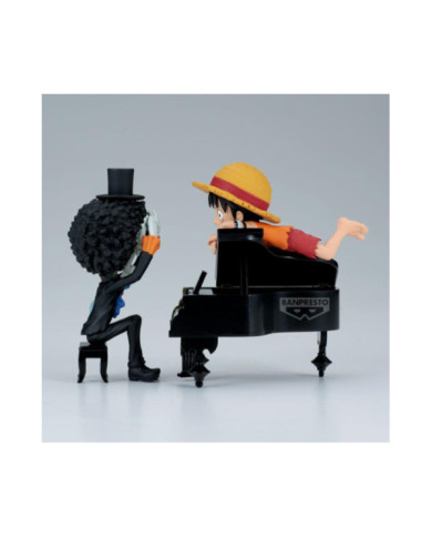 ONE PIECE - Luffy & Brook - Figurine WCF Log Stories 8cm