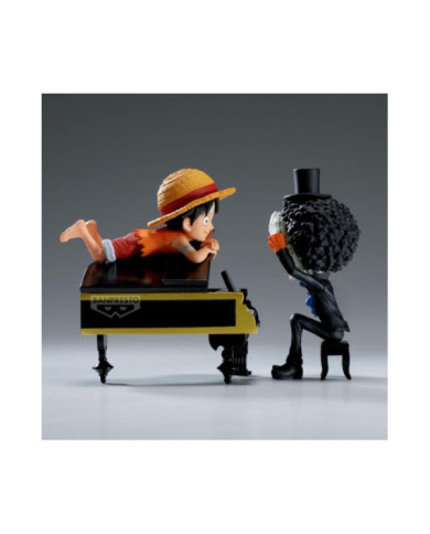 ONE PIECE - Luffy & Brook - Figurine WCF Log Stories 8cm