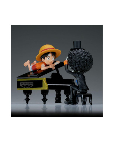 ONE PIECE - Luffy & Brook - Figurine WCF Log Stories 8cm