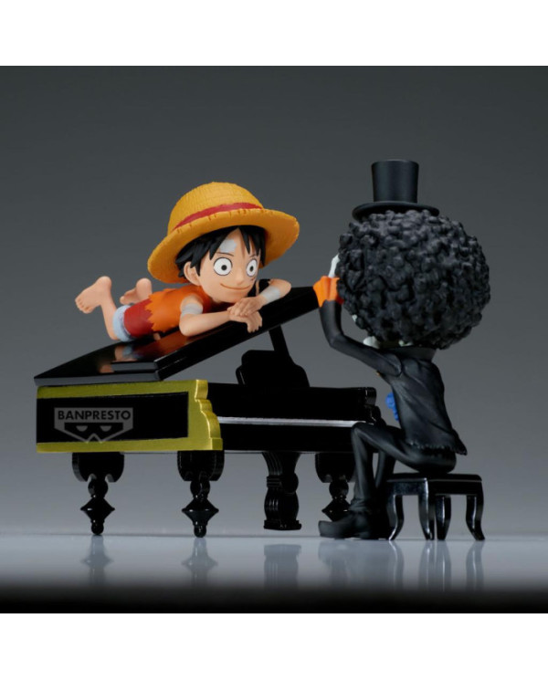 ONE PIECE - Luffy & Brook - Figurine WCF Log Stories 8cm