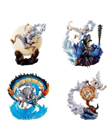 ONE PIECE - Logbox Re Birth Gear 5 - Set 4 Statuettes Petitrama 9cm