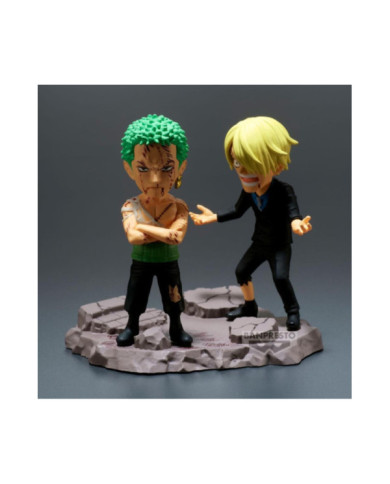 ONE PIECE - Roronoa Zoro & Sanji - Figurine WCF Log Stories 8cm