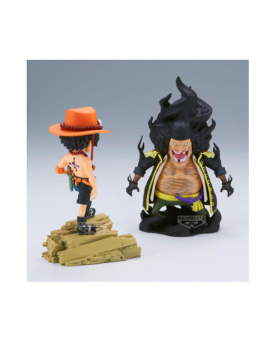 ONE PIECE - Ace VS Marshall D. Teach - Figurine WCF Log Stories 8cm