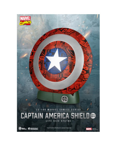 MARVEL - Bouclier de Captain America - Statuette Life Size 64cm