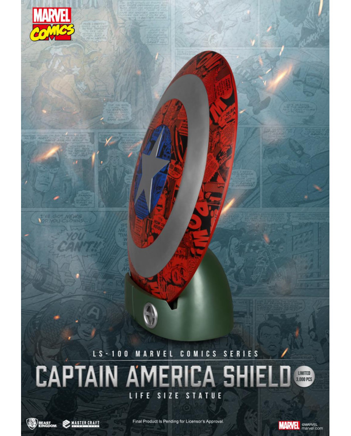 MARVEL - Bouclier de Captain America - Statuette Life Size 64cm