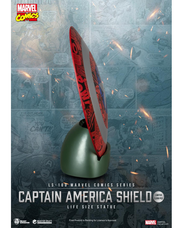 MARVEL - Bouclier de Captain America - Statuette Life Size 64cm