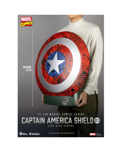 MARVEL - Bouclier de Captain America - Statuette Life Size 64cm