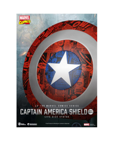 MARVEL - Bouclier de Captain America - Statuette Life Size 64cm