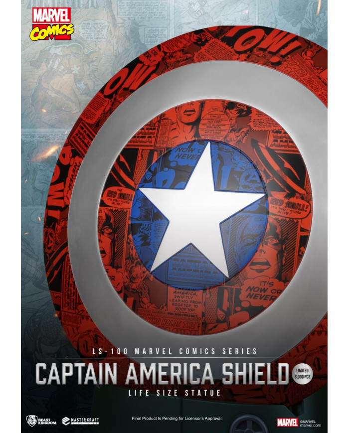 MARVEL - Bouclier de Captain America - Statuette Life Size 64cm