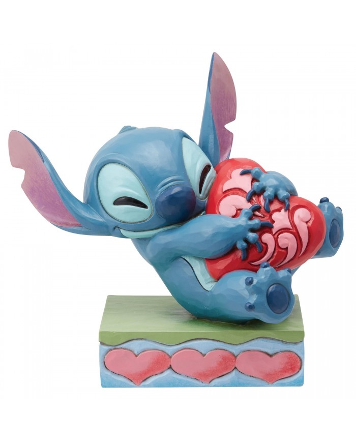 Disney Traditions - Figurine Stitch câlinant un coeur