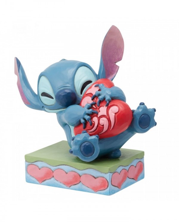 Disney Traditions - Figurine Stitch câlinant un coeur