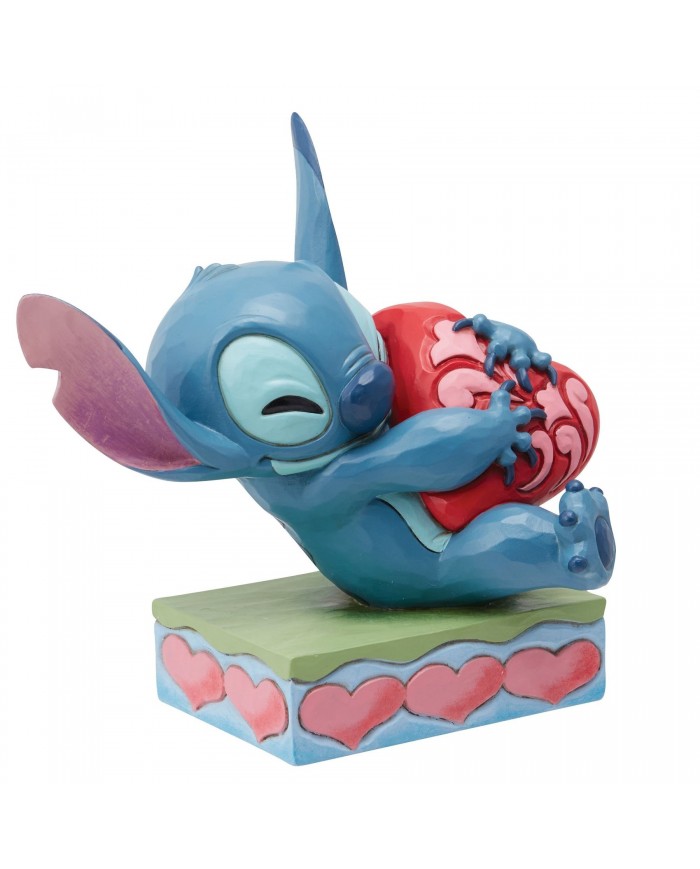 Disney Traditions - Figurine Stitch câlinant un coeur
