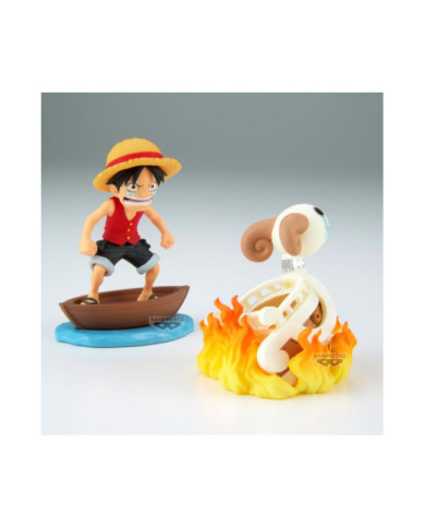 ONE PIECE - Luffy & Going Merry - WCF Log Stories Figurine 8cm