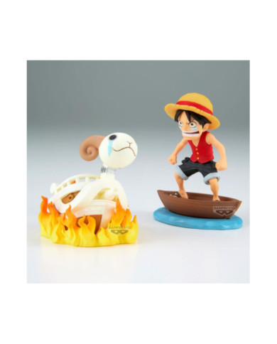 ONE PIECE - Luffy & Going Merry - WCF Log Stories Figurine 8cm