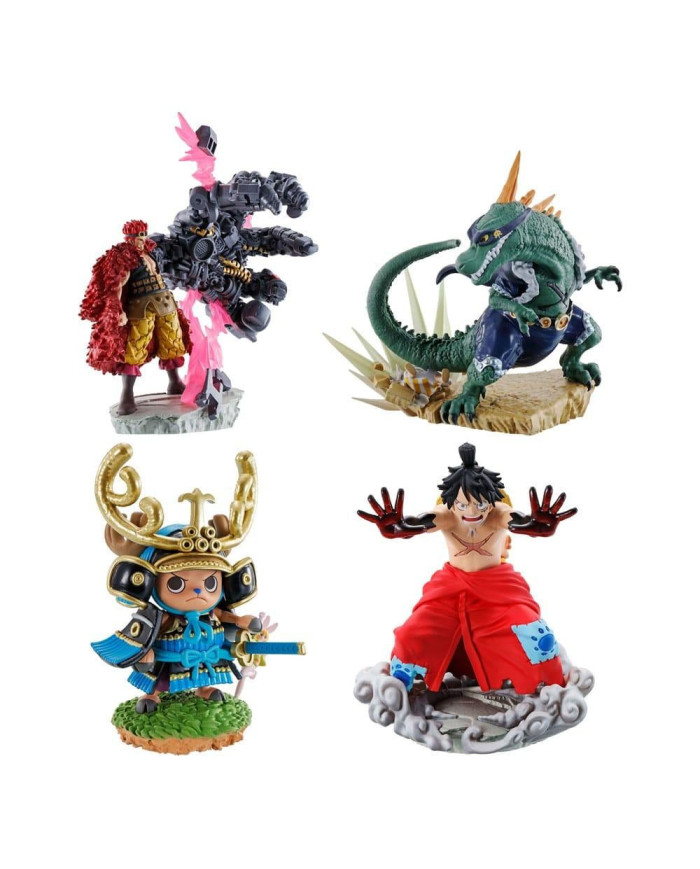 ONE PIECE - Logbox Re Birth Wanokuni - Set 4 Statuettes Petitrama 9cm