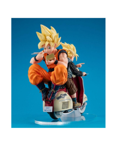 DBZ - Goku & Gohan Motorbike - Statue Desktop Real McCoy diorama 16cm