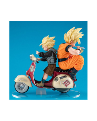 DBZ - Goku & Gohan Motorbike - Statue Desktop Real McCoy diorama 16cm