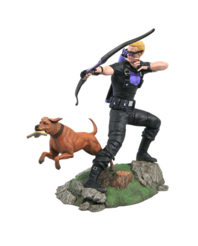 MARVEL - Hawkeye avec Pizza Dog - Statuette Gallery Diorama 23cm