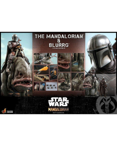 STAR WARS - Mandalorian & Blurrg - Pack de 2 figurines 37cm