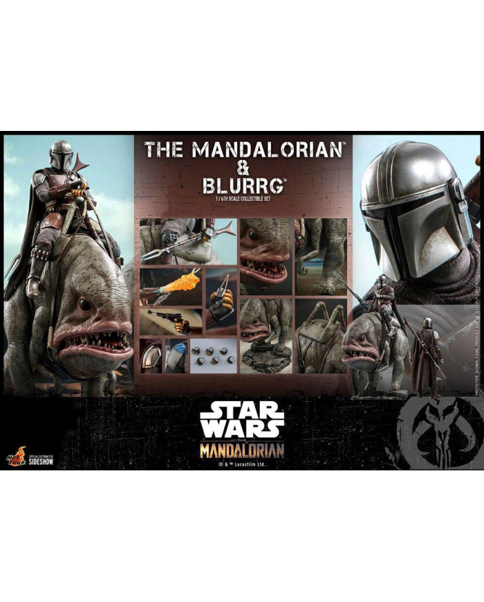 STAR WARS - Mandalorian & Blurrg - Pack de 2 figurines 37cm