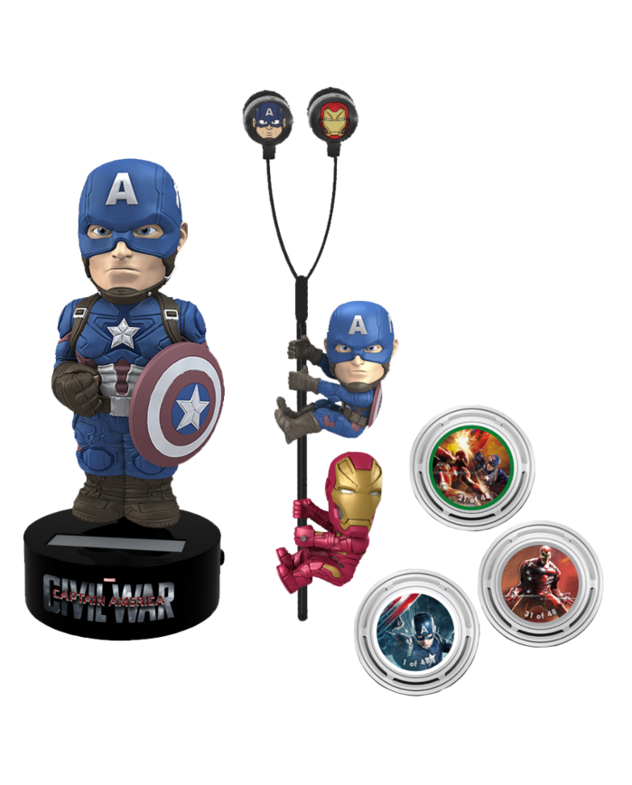 MARVEL - GIFT Set Body Knocker Scalers Hubsnaps - Captain America