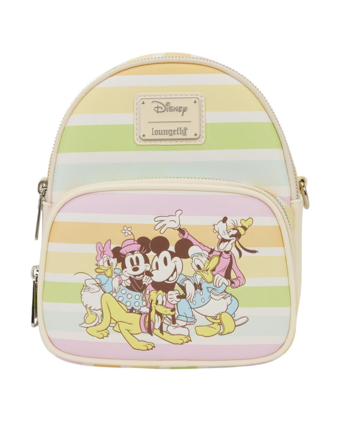 Sac convertible Loungefly - Mickey & Friends Rainbow Stripes