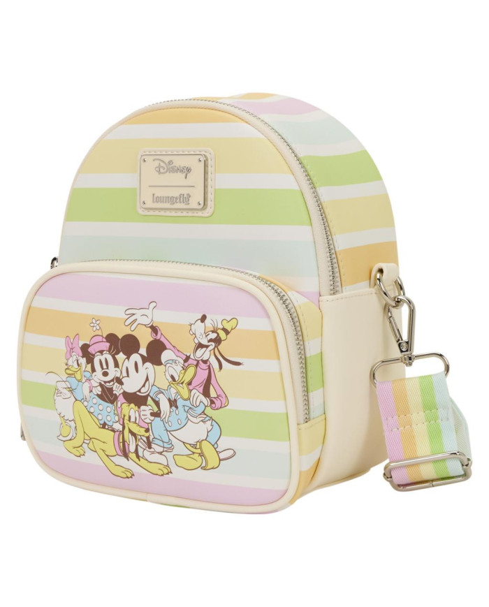 Sac convertible Loungefly - Mickey & Friends Rainbow Stripes
