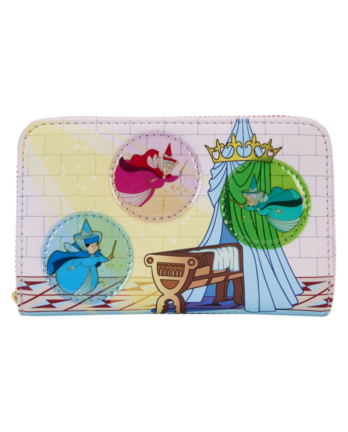 Portefeuille Loungefly - Le Belle au Bois Dormant Castle Three Good Fairies Stained Glass