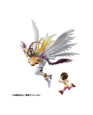 Statuette Digimon Megahouse Angewomon & Hikari