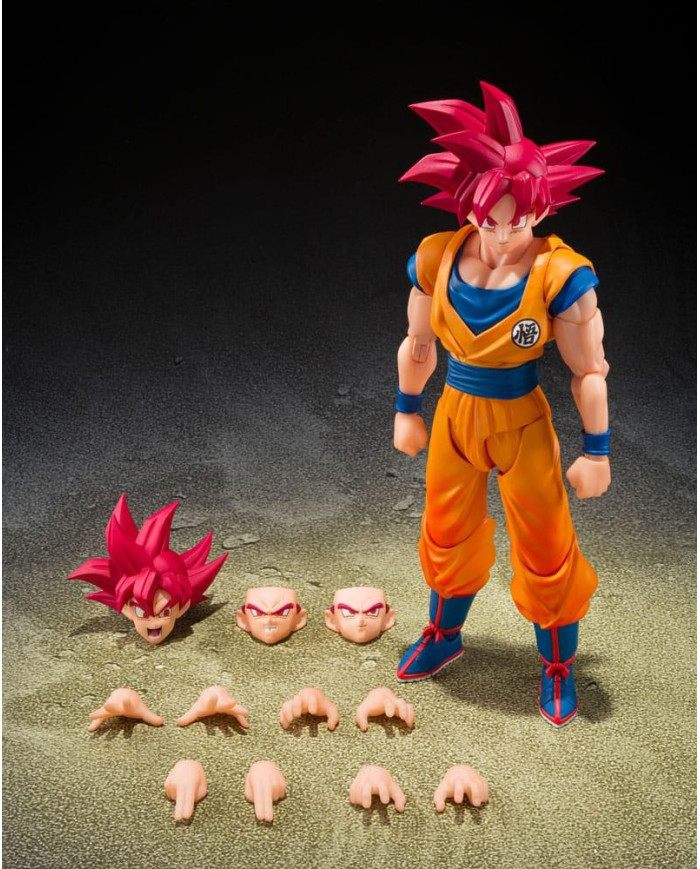 Figurine Dragon Ball Super Son Goku SSG God Aura S.H.Figuarts - Bandai