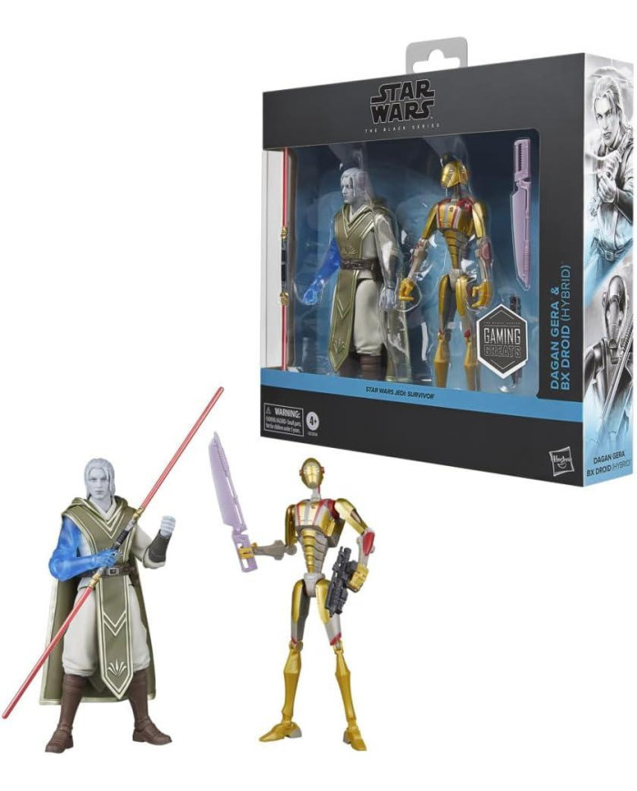 Figurines Star Wars Jedi Survivor Black Series Star Wars Dagan Gera & BX Droid Hasbro