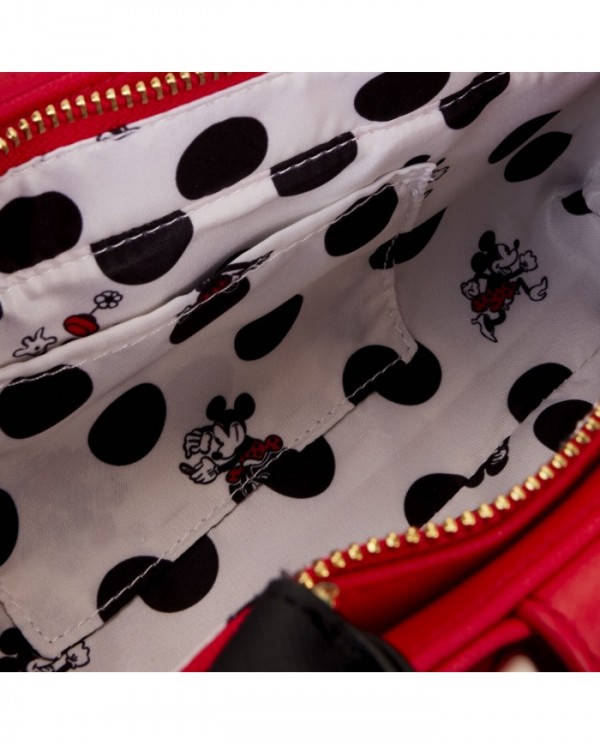 Sac à bandoulière Loungefly - Minnie Mouse Rocks the Dots Classic Bow Figural
