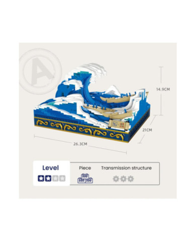 Bloc de Construction Pantasy La grande vague de Kanagawa 1497 pcs