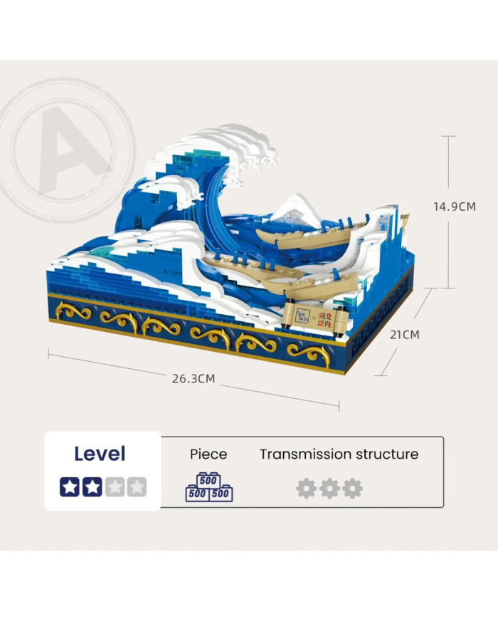 Bloc de Construction Pantasy La grande vague de Kanagawa 1497 pcs