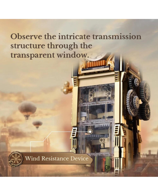 Bloc de Construction Pantasy Parc Tour de l'Horloge Steampunk