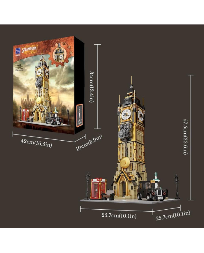 Bloc de Construction Pantasy Parc Tour de l'Horloge Steampunk