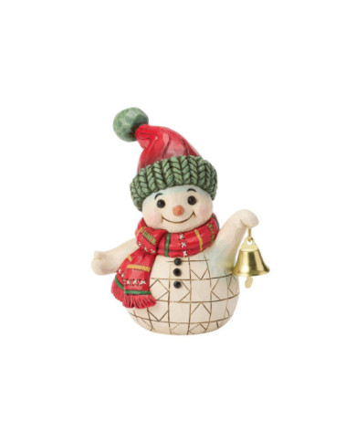Heartwood Creek by Jim Shore - Mini Figurine Bonhomme de Neige à la Clochette