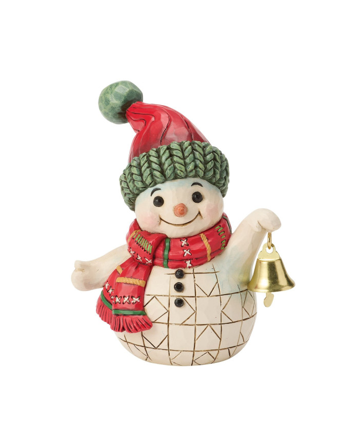 Heartwood Creek by Jim Shore - Mini Figurine Bonhomme de Neige à la Clochette