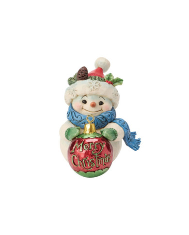 Heartwood Creek by Jim Shore - Figurine Bonhomme de Neige avec Boule de Noël