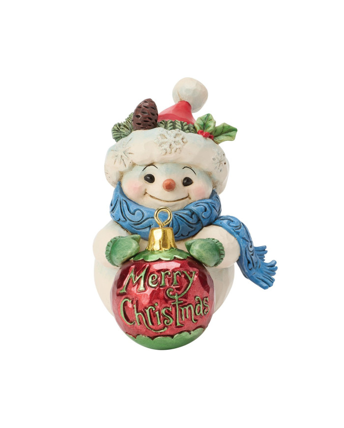 Heartwood Creek by Jim Shore - Figurine Bonhomme de Neige avec Boule de Noël