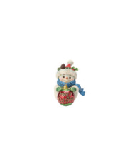 Heartwood Creek by Jim Shore - Figurine Bonhomme de Neige avec Boule de Noël