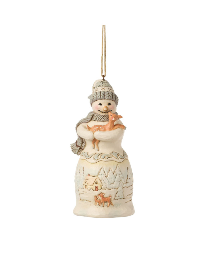 Heartwood Creek by Jim Shore - Suspension Bonhomme de Neige White Woodland